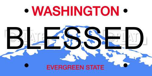 BLESSED Washington License Plate