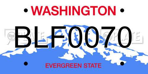 BLF0070 Washington License Plate