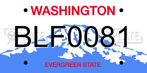 BLF0081 Washington License Plate