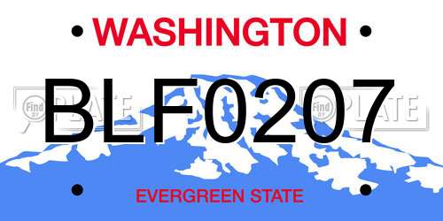 BLF0207 Washington License Plate