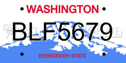 BLF5679 Washington License Plate