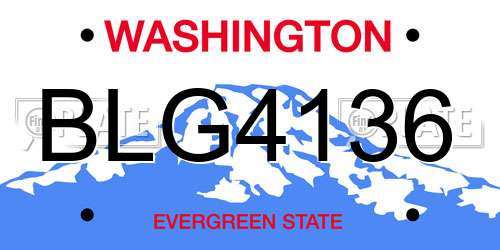 BLG4136 Washington License Plate