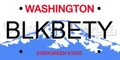 BLKBETY Washington License Plate