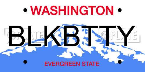 BLKBTTY Washington License Plate