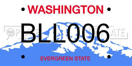BLL006 Washington License Plate