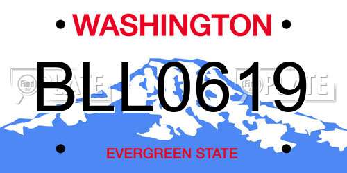 BLL0619 Washington License Plate