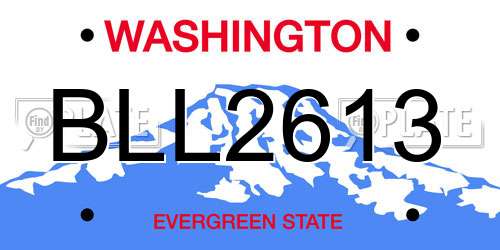 BLL2613 Washington License Plate