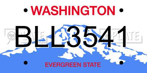 BLL3541 Washington License Plate