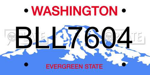 BLL7604 Washington License Plate