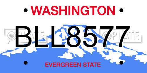 BLL8577 Washington License Plate