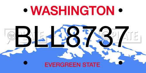 BLL8737 Washington License Plate