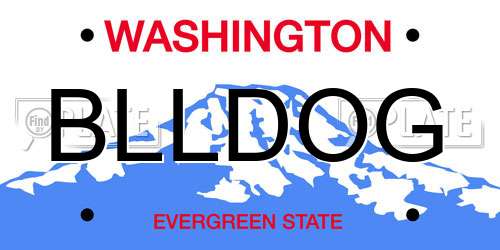 BLLDOG Washington License Plate