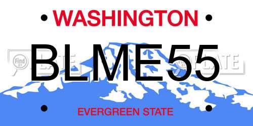 BLME55 Washington License Plate