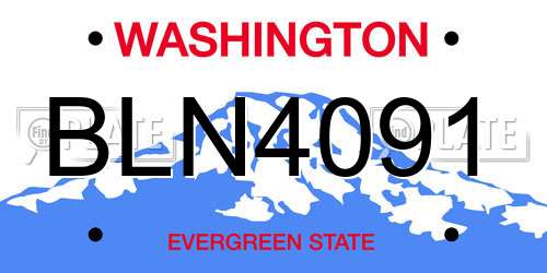 BLN4091 Washington License Plate