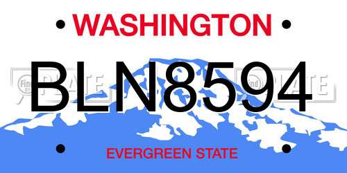 BLN8594 Washington License Plate