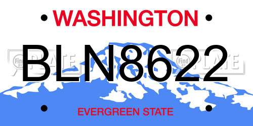 BLN8622 Washington License Plate