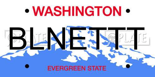 BLNETTT Washington License Plate