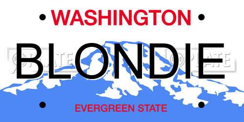 BLONDIE Washington License Plate