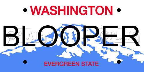 BLOOPER Washington License Plate