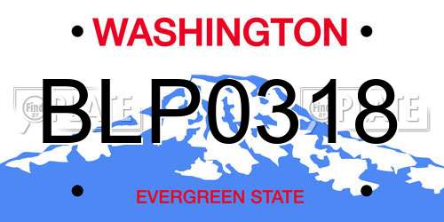 BLP0318 Washington License Plate