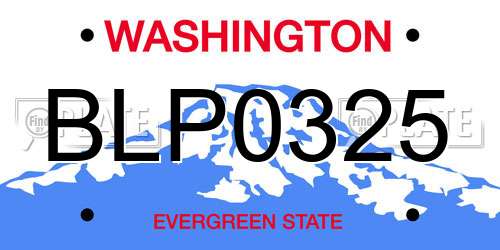 BLP0325 Washington License Plate