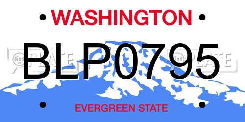 BLP0795 Washington License Plate