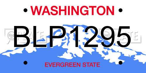 BLP1295 Washington License Plate