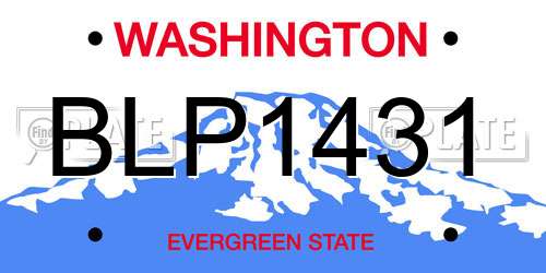 BLP1431 Washington License Plate