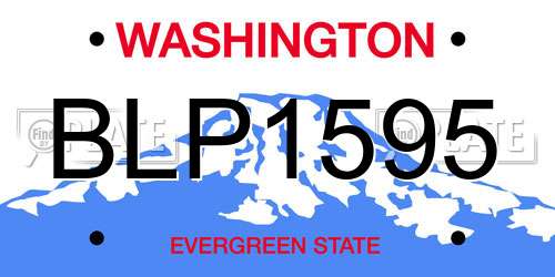 BLP1595 Washington License Plate