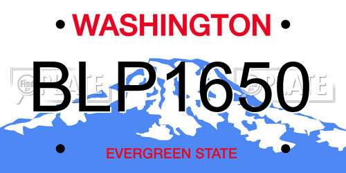 BLP1650 Washington License Plate
