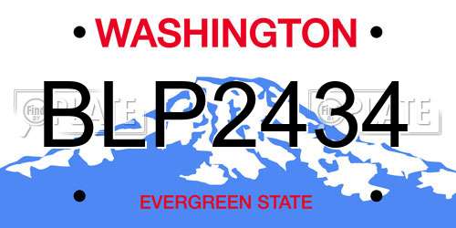 BLP2434 Washington License Plate