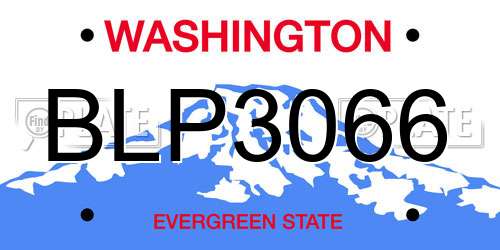 BLP3066 Washington License Plate