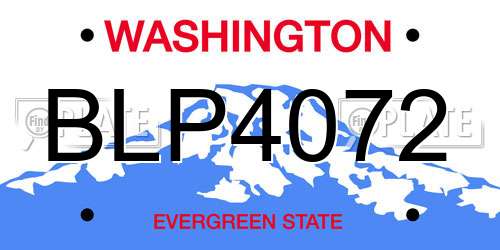 BLP4072 Washington License Plate
