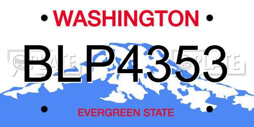 BLP4353 Washington License Plate