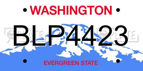 BLP4423 Washington License Plate