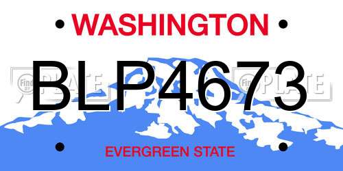 BLP4673 Washington License Plate