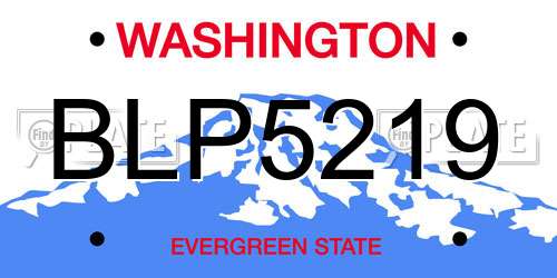 BLP5219 Washington License Plate