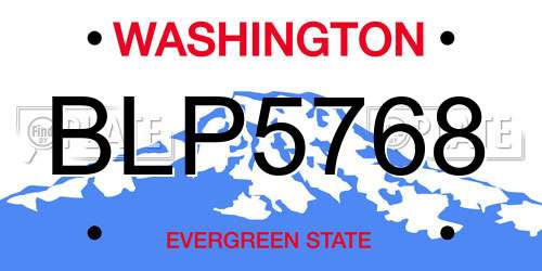 BLP5768 Washington License Plate