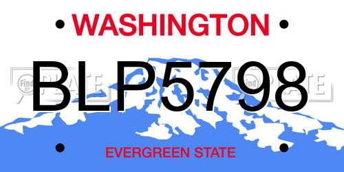 BLP5798 Washington License Plate