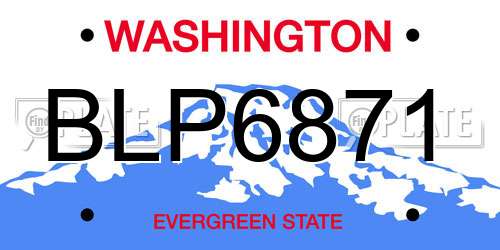 BLP6871 Washington License Plate