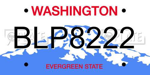BLP8222 Washington License Plate