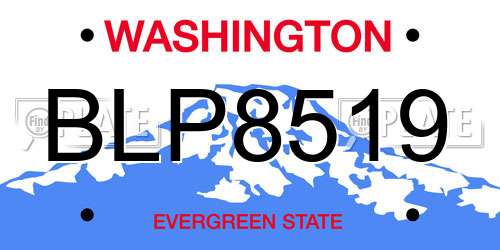BLP8519 Washington License Plate