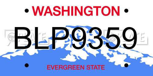BLP9359 Washington License Plate
