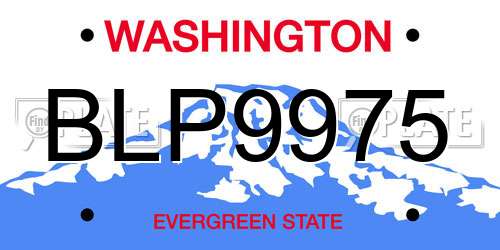 BLP9975 Washington License Plate