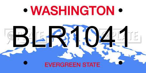 BLR1041 Washington License Plate