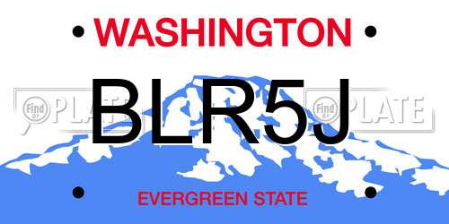 BLR5J Washington License Plate