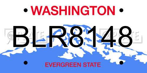 BLR8148 Washington License Plate