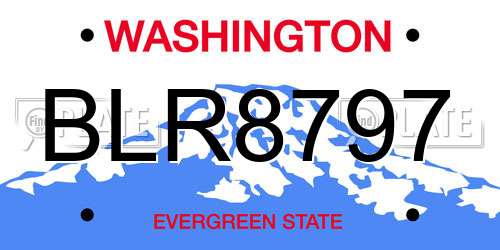 BLR8797 Washington License Plate