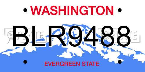 BLR9488 Washington License Plate
