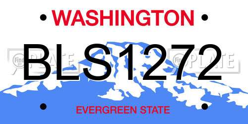 BLS1272 Washington License Plate